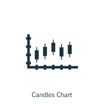 Vector Illustration Of Statistics Icon On Candles Chart In Trendy Flat Style. Stock Illustration