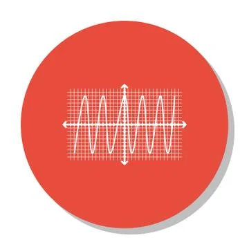 Vector Illustration Of Statistics Icon On Cosinus Chart In Trendy Flat Style. Stock Illustration