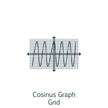 Vector Illustration Of Statistics Icon On Cosinus Chart In Trendy Flat Style. Stock Illustration