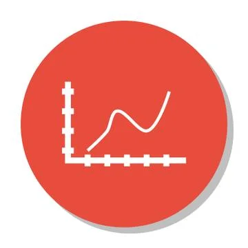 Vector Illustration Of Statistics Icon On Curved Line Chart In Trendy Flat St Stock Illustration