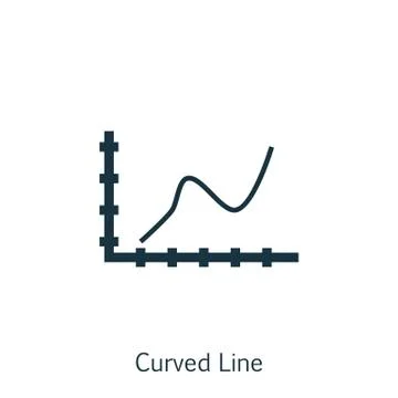 Vector Illustration Of Statistics Icon On Curved Line Chart In Trendy Flat St Stock Illustration