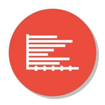 Vector Illustration Of Statistics Icon On Horizontal Bar Chart Graph In Trend Illustrazione stock