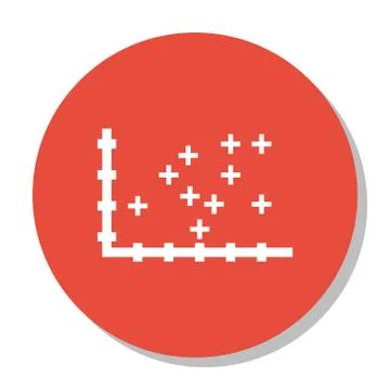 Vector Illustration Of Statistics Icon On Plotter Point Chart In Trendy Flat  Illustrazione stock