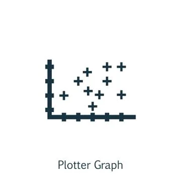 Vector Illustration Of Statistics Icon On Plotter Point Chart In Trendy Flat  Stock Illustration