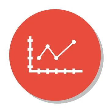 Vector Illustration Of Statistics Icon On Pointed Line Chart In Trendy Flat S Stock Illustration