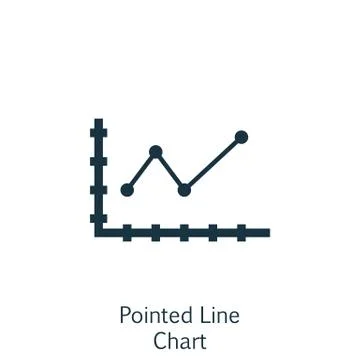 Vector Illustration Of Statistics Icon On Pointed Line Chart In Trendy Flat S Stock Illustration