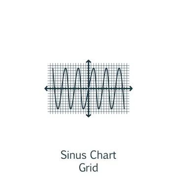 Vector Illustration Of Statistics Icon On Sinus Chart In Trendy Flat Style. S Illustrazione stock