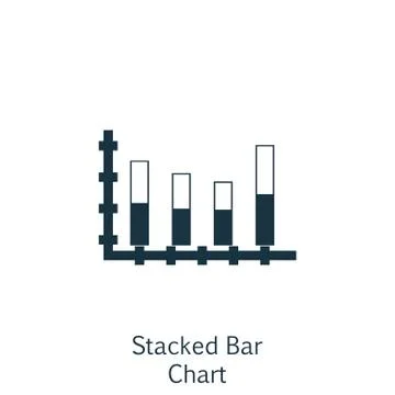 Vector Illustration Of Statistics Icon On Stacked Bar Chart In Trendy Flat St Stock Illustration