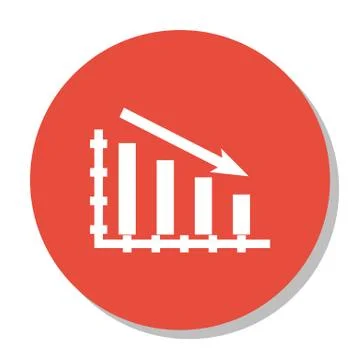 Vector Illustration Of Statistics Icon On Statistics Down Chart In Trendy Fla Stock Illustration