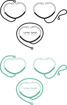 Vector  illustration Stethoscope, icon for web, card, logo Stock Illustration
