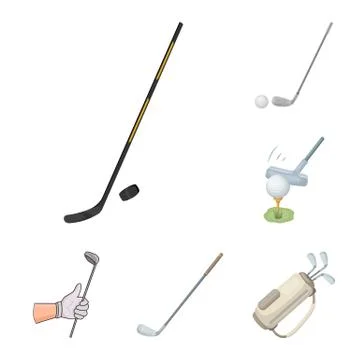 Vector illustration of stick and field logo. Collection of stick and club vector Stock Illustration