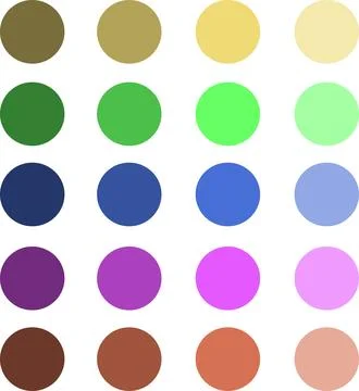 Vector illustration sticker set isolated circles of different colors Stock Illustration