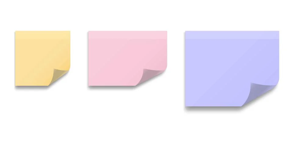 Vector illustration of sticky paper notes in different colors and sizes 스톡 일러스트