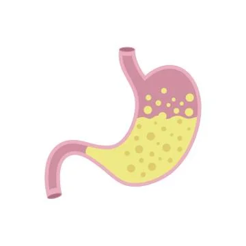 Vector illustration of stomach upset. . Flat design. Isolated. Stock Illustration