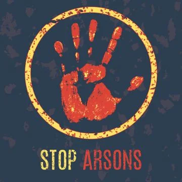 Vector illustration -  stop arsons sign Stock Illustration