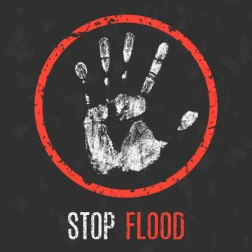 Vector illustration. Stop flood. Illustration