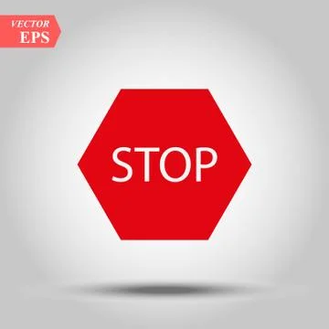 Vector illustration of Stop sign isolated on red white with effect Stock Illustration