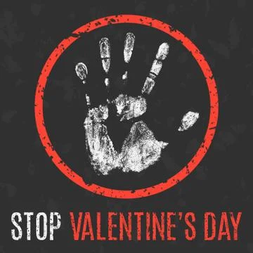 Vector illustration. Stop Valentines Day. Stockillustratie