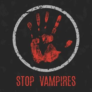 Vector illustration. Stop vampires. 스톡 일러스트