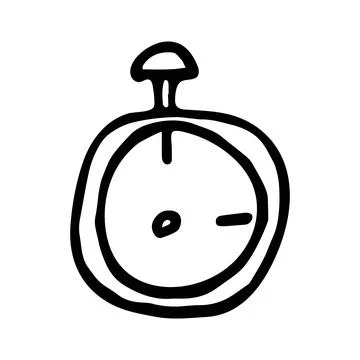 Vector illustration of a stopwatch in doodle style Stock Illustration