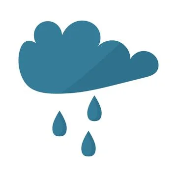 Vector illustration of storm clouds with raindrops in flat style Stock Illustration