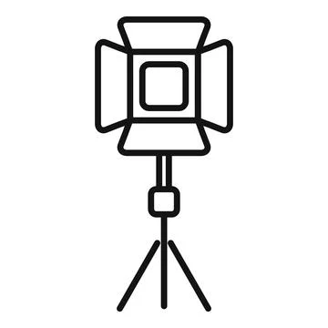Vector illustration of a studio light on a tripod, representing photography and Stock Illustration