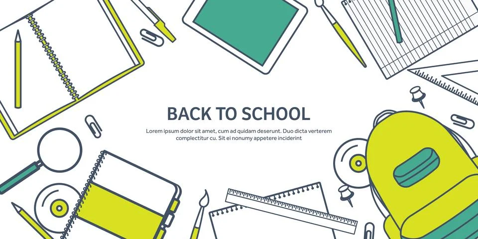 Vector illustration. Study and education. Lined flat style. Knowledge Stock Illustration