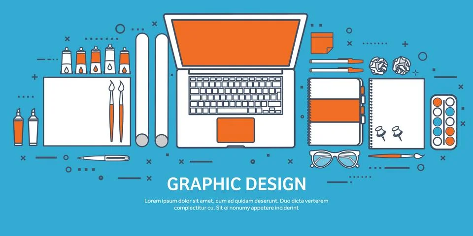 Vector illustration. Study and education. Lined flat style. Knowledge Illustrazione stock