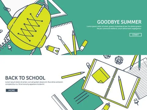 Vector illustration. Study and education. Lined flat style. Knowledge Stock Illustration