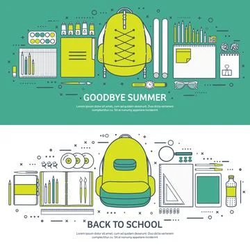 Vector illustration. Study and education. Lined flat style. Knowledge Stock Illustration