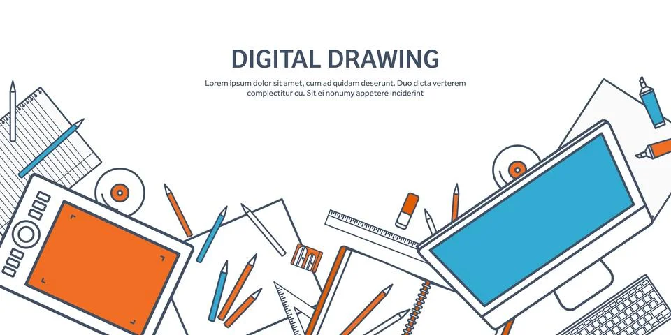 Vector illustration. Study and education. Lined flat style. Knowledge Stockillustratie