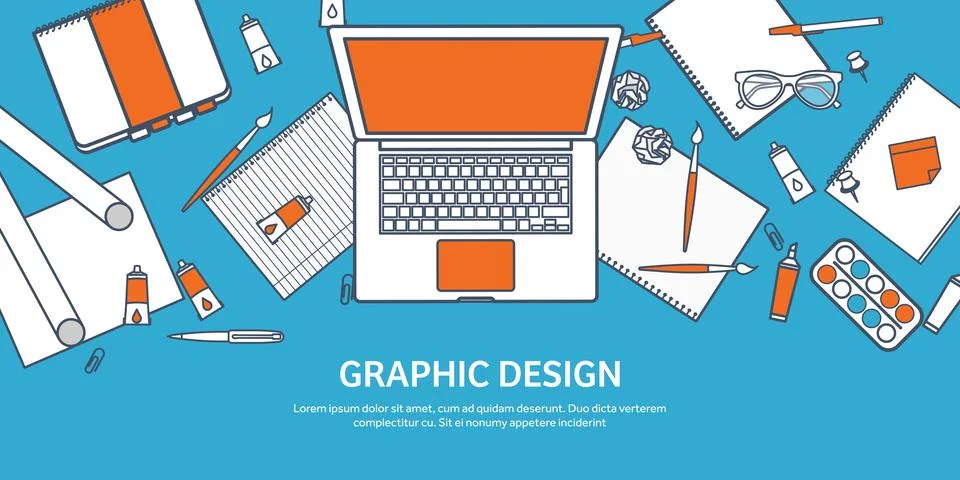 Vector illustration. Study and education. Lined flat style. Knowledge イラスト素材