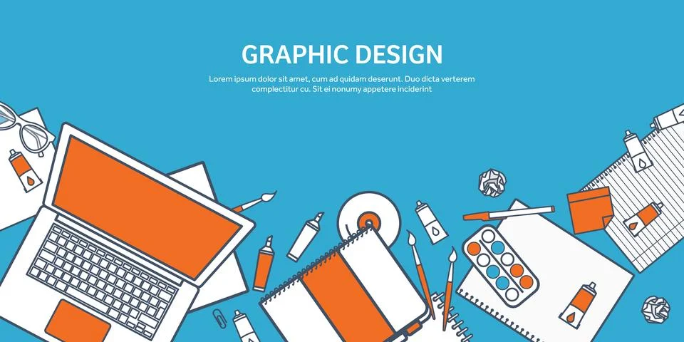 Vector illustration. Study and education. Lined flat style. Knowledge Stock Illustration