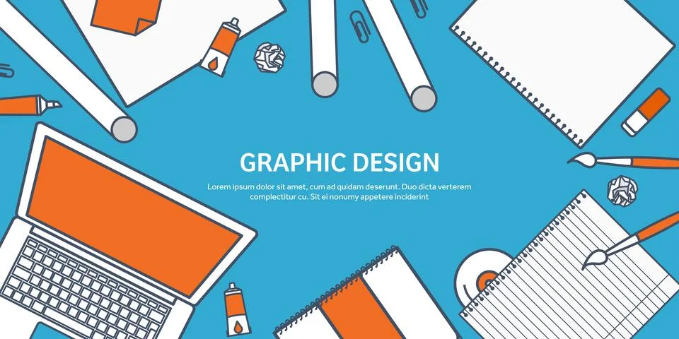 Vector illustration. Study and education. Lined flat style. Knowledge Stock Illustration