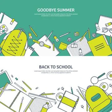 Vector illustration. Study and education. Lined flat style. Knowledge Stock Illustration