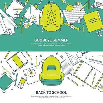 Vector illustration. Study and education. Lined flat style. Knowledge 스톡 일러스트