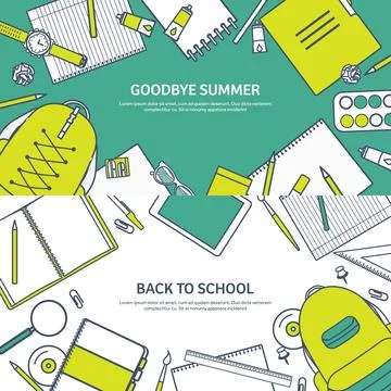 Vector illustration. Study and education. Lined flat style. Knowledge Stock Illustration