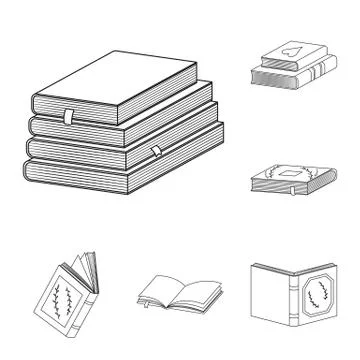 Vector illustration of study and literature sign. Collection of study and source Stock Illustration