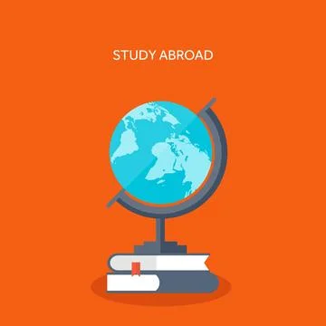 Vector illustration study. Globe with books. Education. EPS10 format. Stockillustratie