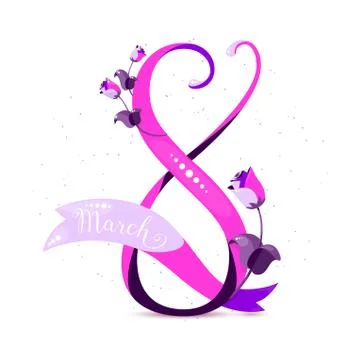 Vector illustration of stylish 8 march womens day background Stock Illustration