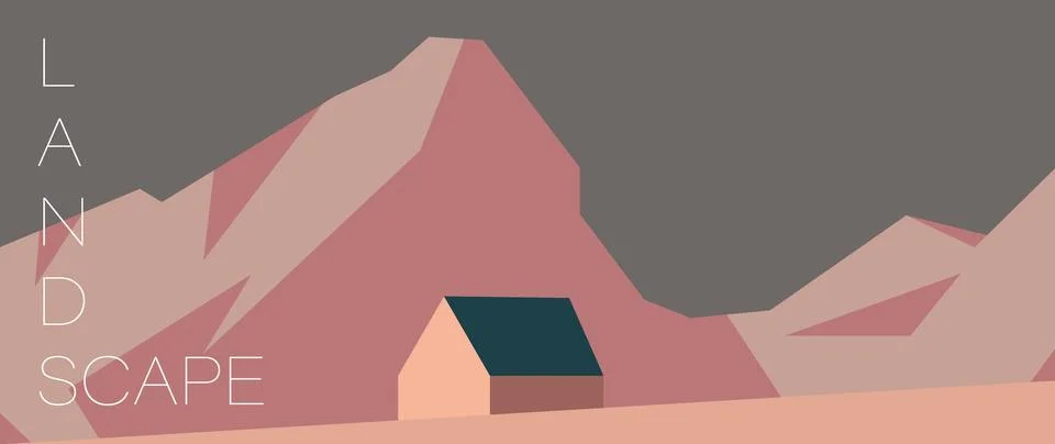Vector illustration. Stylish flat landscape. Trendy background for your banner Stockillustratie