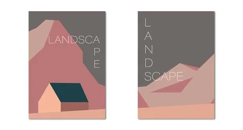 Vector illustration. Stylish flat landscape. Trendy posters for your banner Stock Illustration