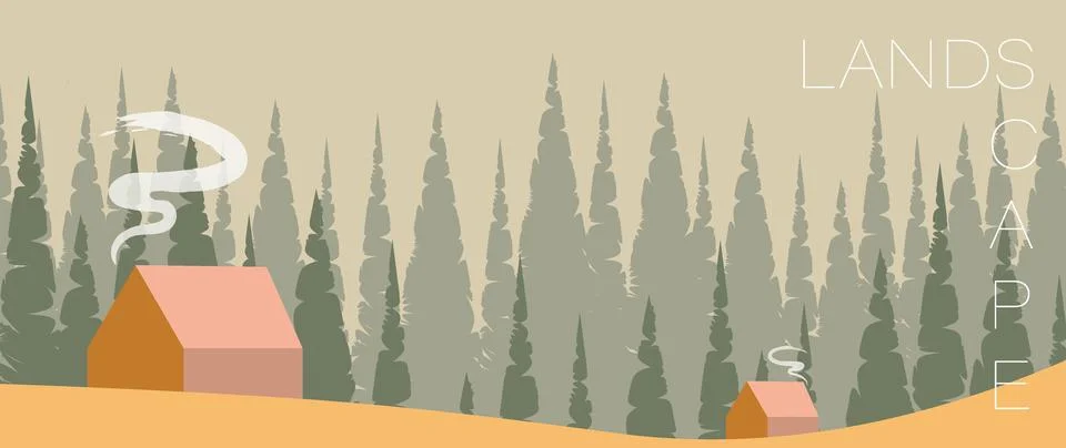 Vector illustration. Stylish flat landscape. Trendy background for your banner Stockillustratie