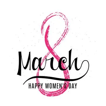 Vector illustration of stylish grunge 8 march womens day greeting card Stock Illustration