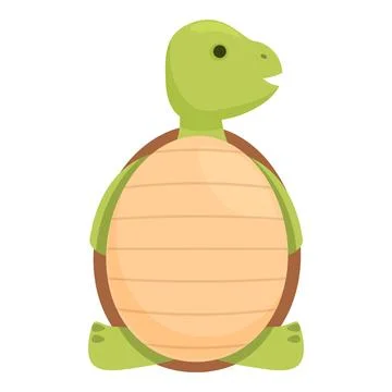Vector illustration of a stylized cute green cartoon turtle, isolated on a white Stock Illustration
