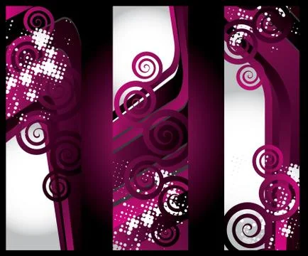 Vector illustration of stylized vertical banners Stock Illustration