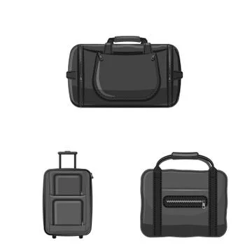 Vector illustration of suitcase and baggage sign. Set of suitcase and journey Stock Illustration