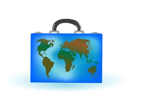 Vector illustration a suitcase with globe Stock Illustration