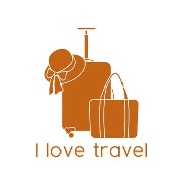 Vector illustration Suitcase Hat beach bag Travel Stock-Illustration