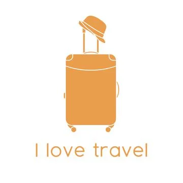 Vector illustration Suitcase Sun hat Travel Summer Stock Illustration